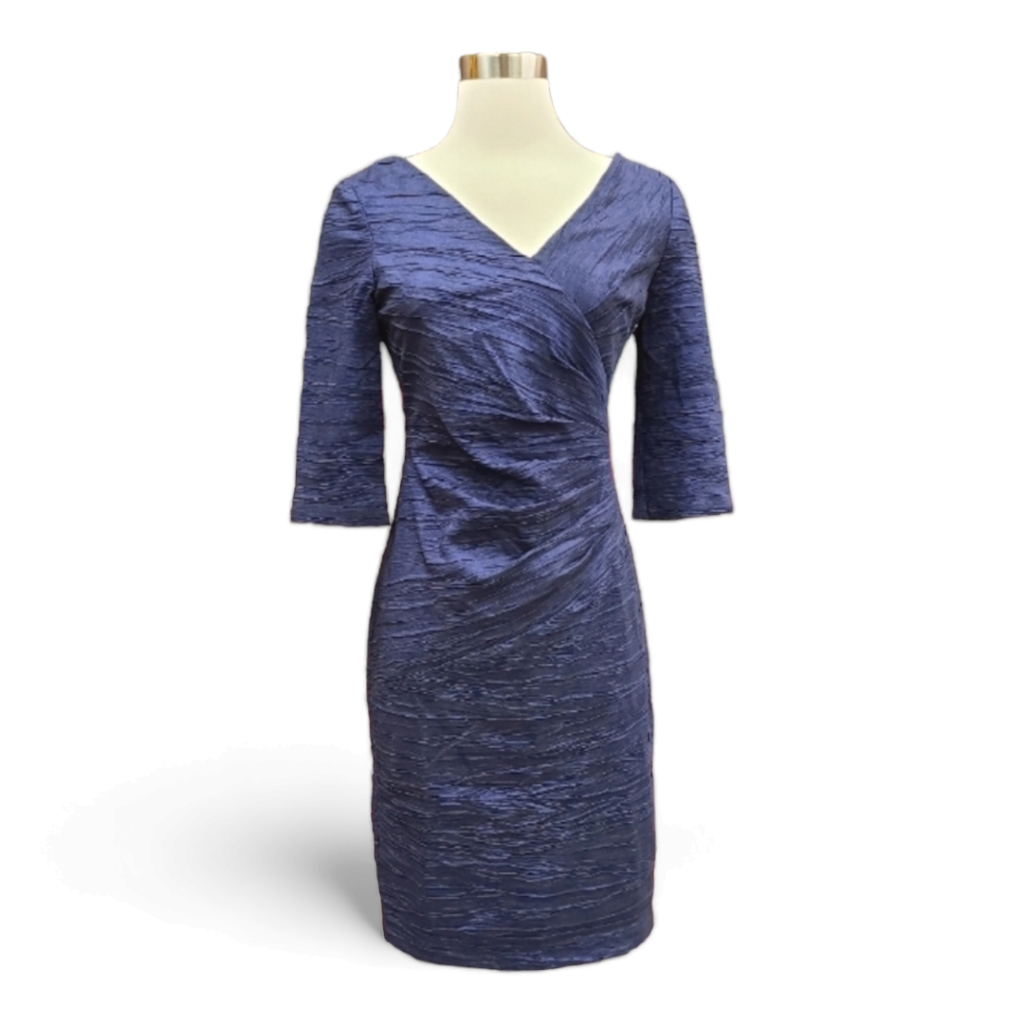 Eliza J Navy Bodycon Dress With A Surplice Neckline Size 4